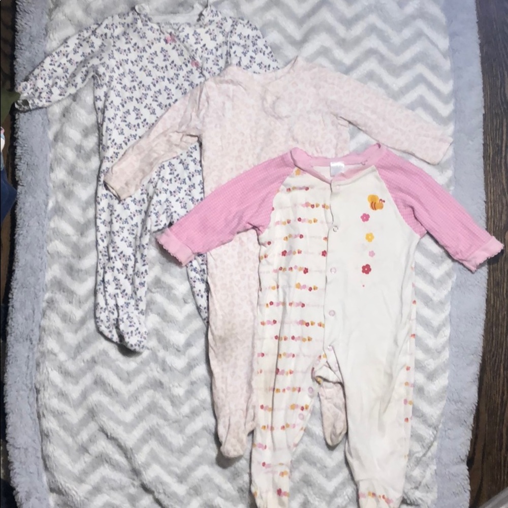 Lot of Three Asst Footie PJs - 9 mos